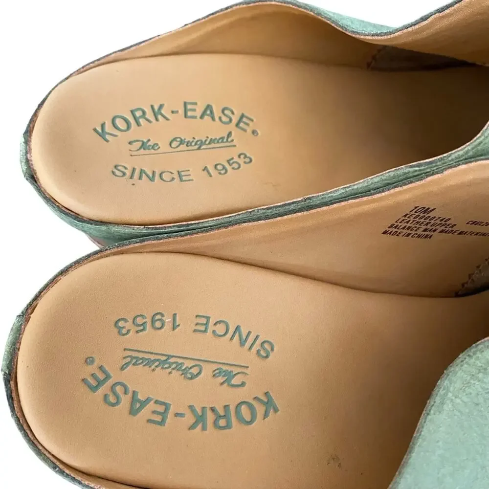 Kork-Ease Para Green Nubuck Leather Clog Mules size 10 - Picture 5 of 11